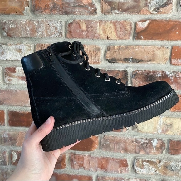 Vaneli Narrow Suede Zipper Ankle Lace Up Boots - Picture 7 of 9